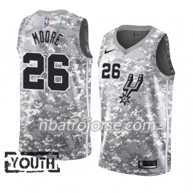 Barn San Antonio Spurs Tröja Ben Moore 26 2018-19 Nike Grå Swingman